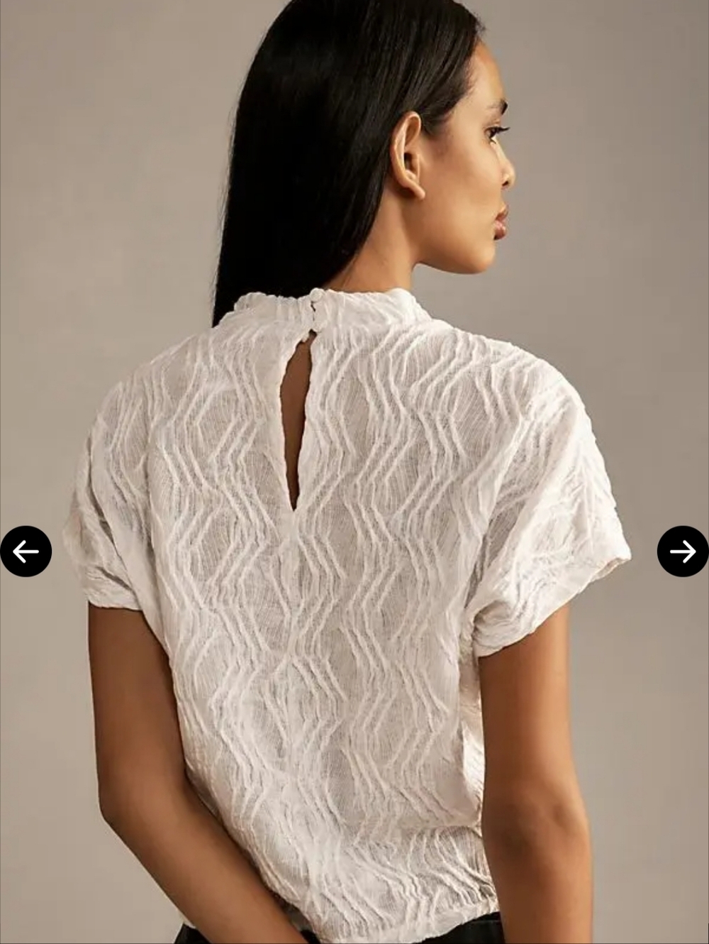 Anthropologie White Textured Crop Top Size Med - Picture 2 of 9
